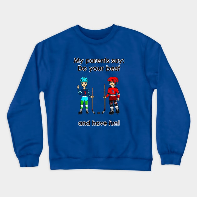 Anime Hockey Boy and Girl Crewneck Sweatshirt by SuperstarMAP